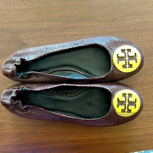 Brown Tory Burch flats, never worn
